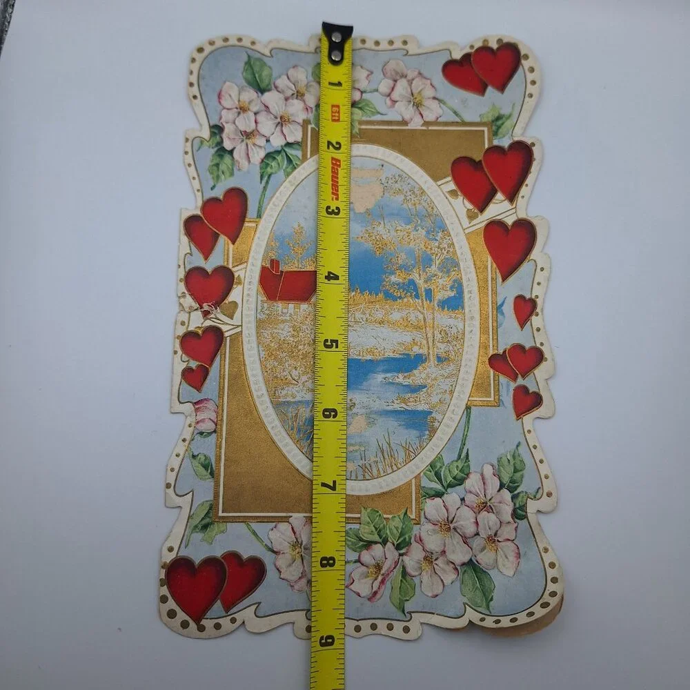 Vintage Valentine Cards Scrapbook Heart Bird Flower‎ Designs Charming Decor Kids